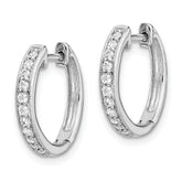 14k White Gold 1/8 carat Lab Grown Diamond VS/SI+ G+ Complete Hinged Hoop Earrings